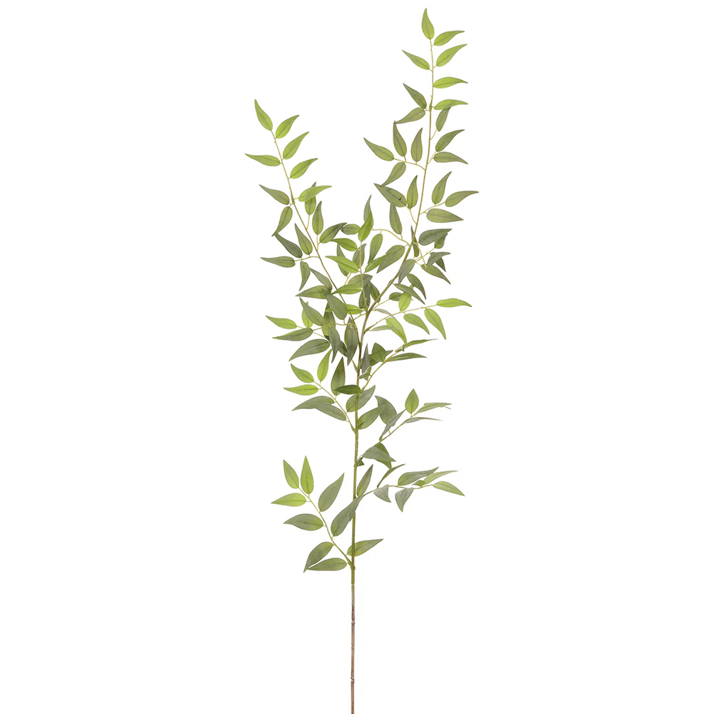 49" Silk Italian Ruscus Leaf Stem -Green/Gray (Pack of 12)