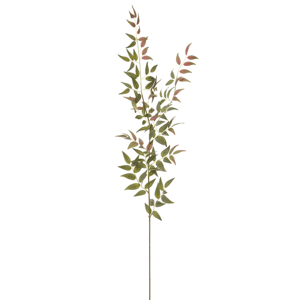 49" Silk Italian Ruscus Leaf Stem -Green/Mauve (Pack of 12)