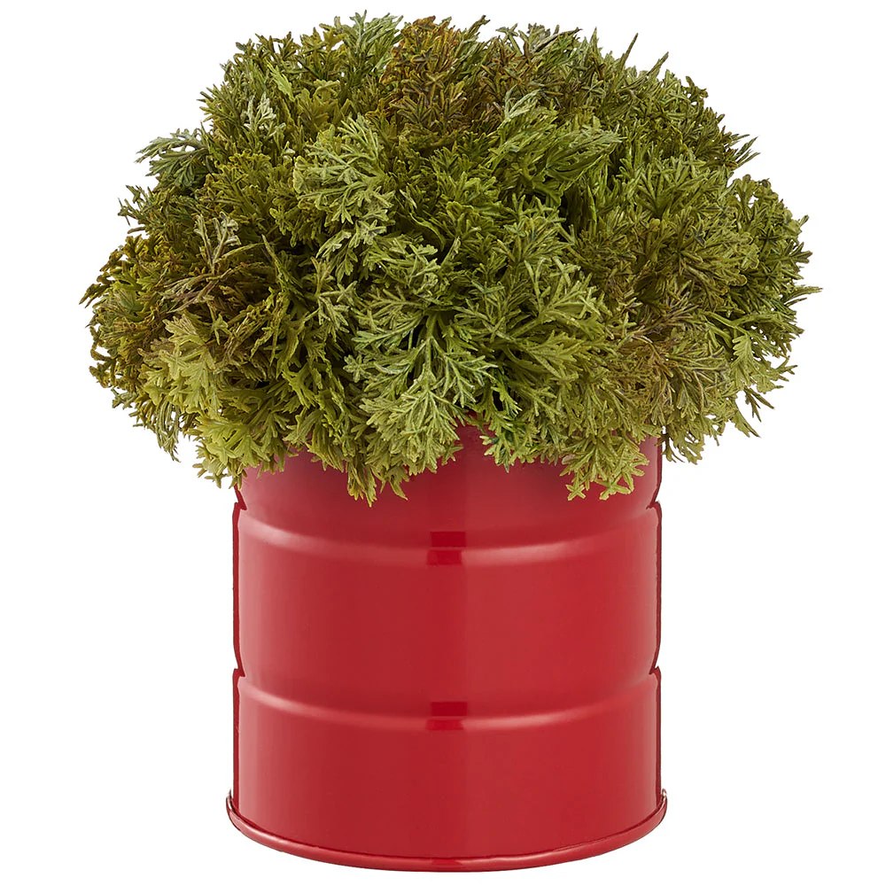 5.25" Moss Artificial Arrangement w/Metal Planter -Green (Pack of 6)