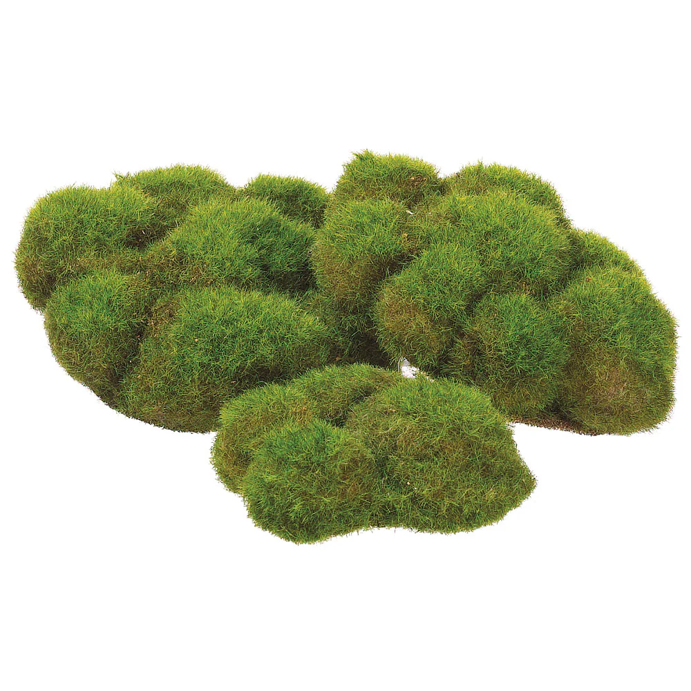5.5" Bagged Assorted Mood Moss Bun-Shaped Artificial Topiary -Green (Pack of 6)