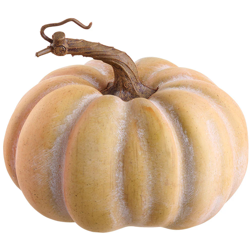 5.5"Hx6.5"W Artificial Pumpkin -Orange/Green (Pack of 12)