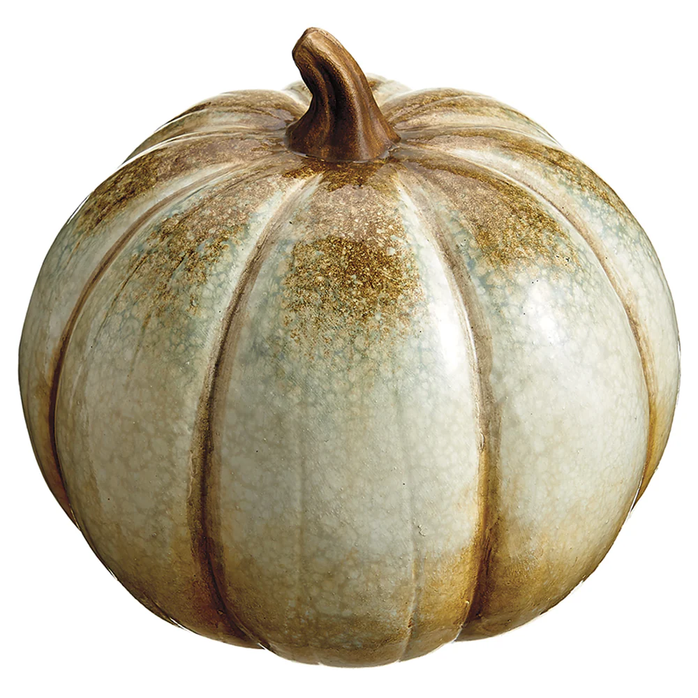 5.5"Hx6"W Artificial Pumpkin -Cream/Brown (Pack of 6)