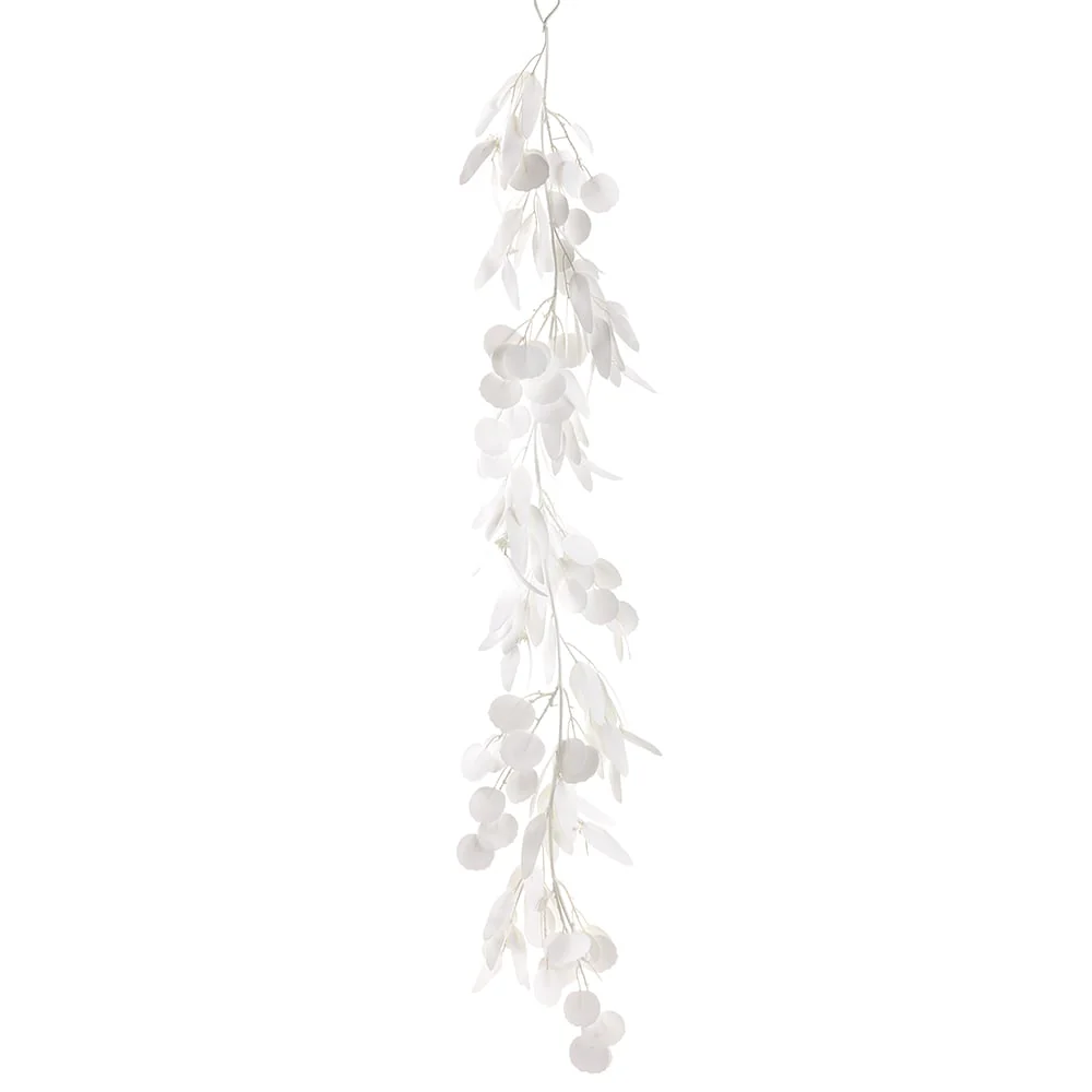 5' Artificial Eucalyptus Leaf Garland -White (Pack of 4)