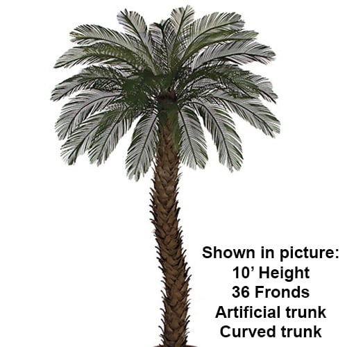 5' Custom-Made Outdoor UV-Proof Large Artificial Sago Cycas Palm Tree -36 Fronds -Green