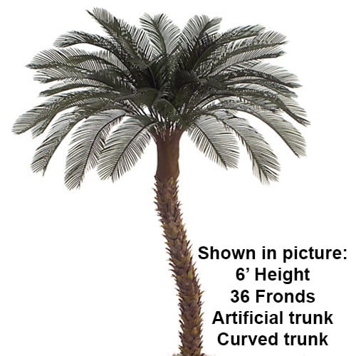 5' Custom-Made Outdoor UV-Proof Large Artificial Sago Cycas Palm Tree -36 Fronds -Green - Image 2