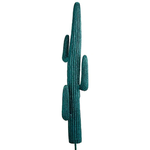 5' Glittered Artificial Saguaro Column Cactus Plant -Peacock