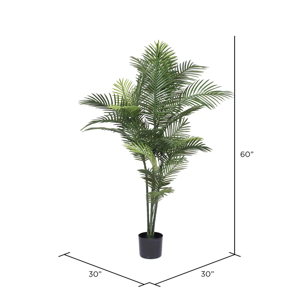 5' Outdoor UV-Resistant Artificial Areca Palm Tree w/Pot -2 Tone Green - Image 2