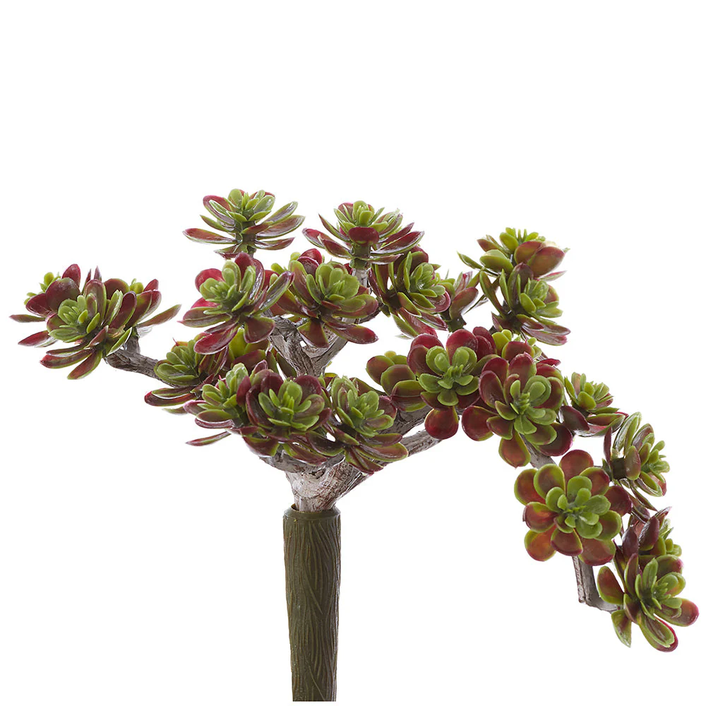 5" Outdoor UV-Resistant Artificial Sedum Stem Pick -Green/Burgundy (Pack of 36)