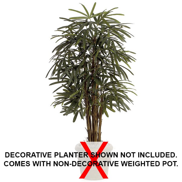 5' Rhapis Artificial Palm Tree w/Pot -Green