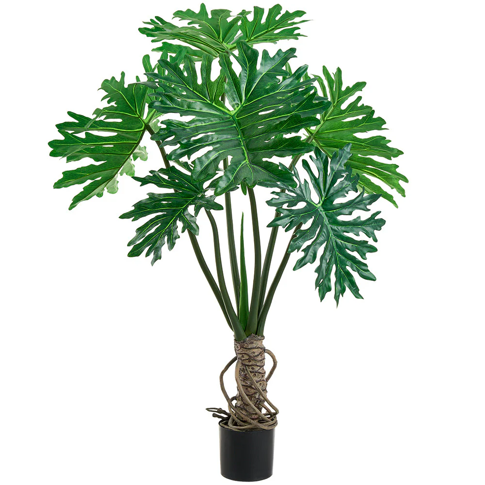 5' Selloum Philodendron Silk Plant w/Pot -Green