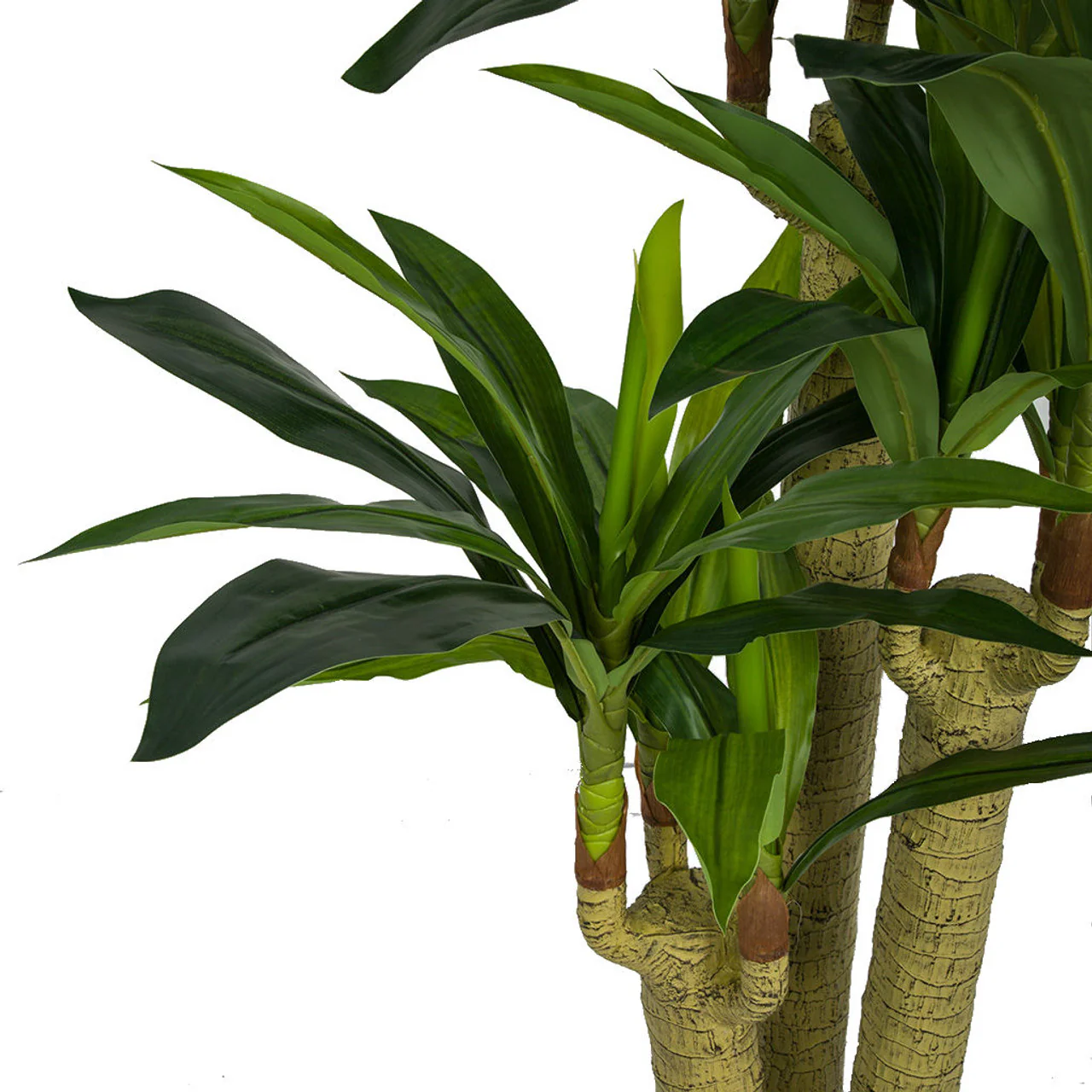 5' Soft-Touch Triple Trunk Dracaena Corn Plant Silk Tree w/Pot -Green - Image 2