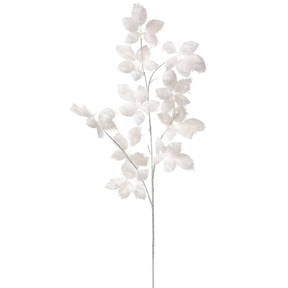 50.5" Fur Artificial Schefflera Leaf Stem -White (Pack of 6)