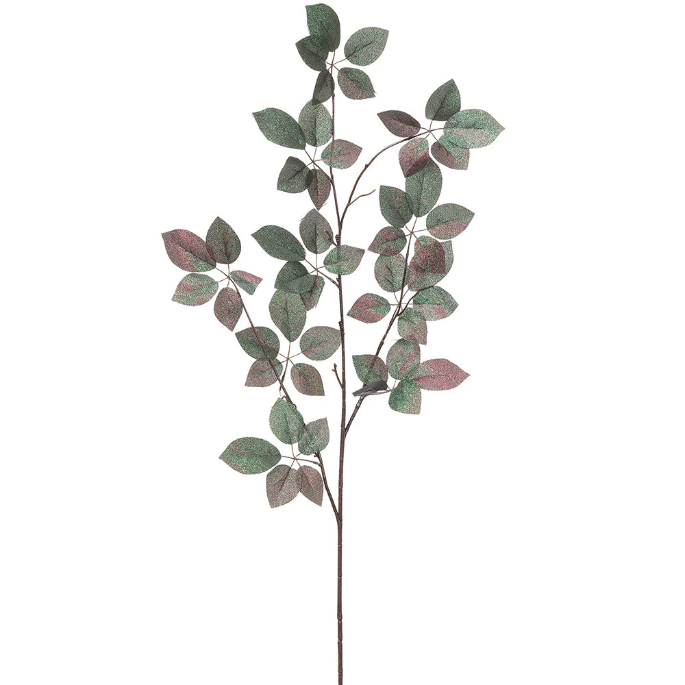 50.5" Majestic Magic Artificial Schefflera Leaf Stem -Green/Burgundy (Pack of 6)