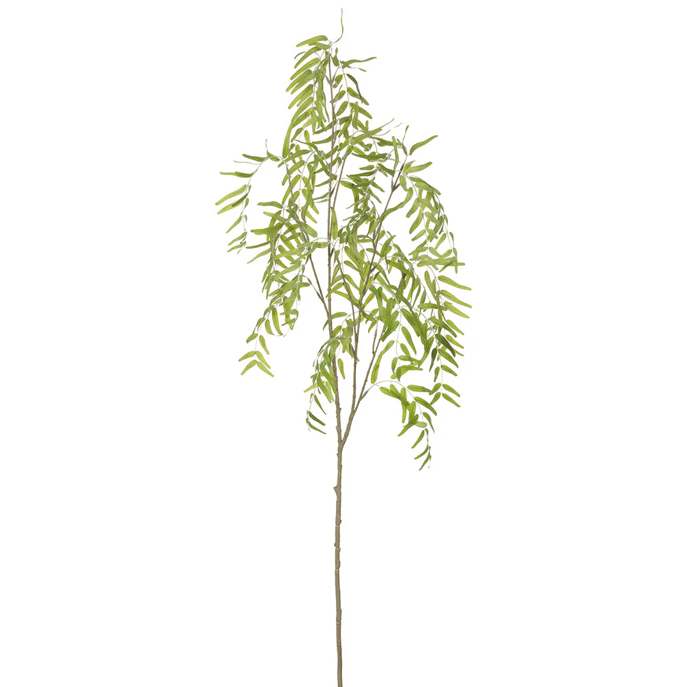 50.75" Hanging Silk Willow Leaf Branch Stem -Green (Pack of 12)