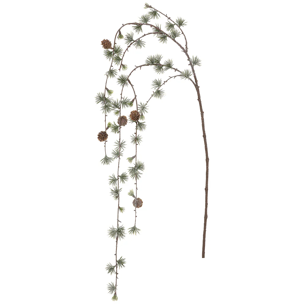 50" Artificial Frosted Larix Hanging Stem -Green (Pack of 12)