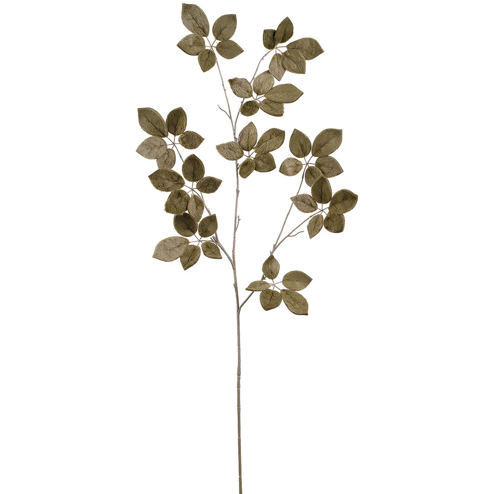 50" Fur Artificial Schefflera Leaf Stem -Green (Pack of 6)