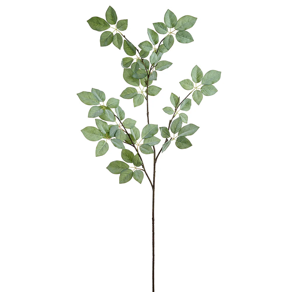 50" Schefflera Leaf Silk Stem -Green/Gray (Pack of 6)