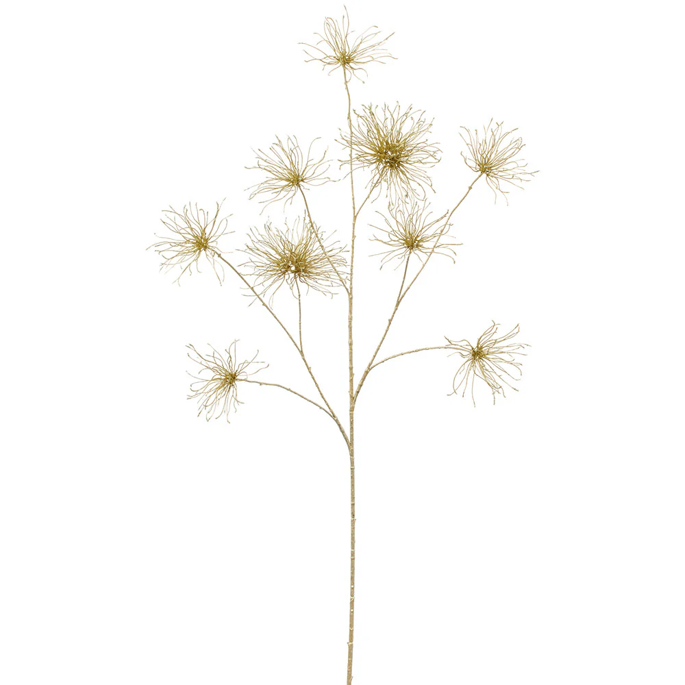 51.5" Glittered Metallic Artificial Pine Stem -Champagne (Pack of 6)