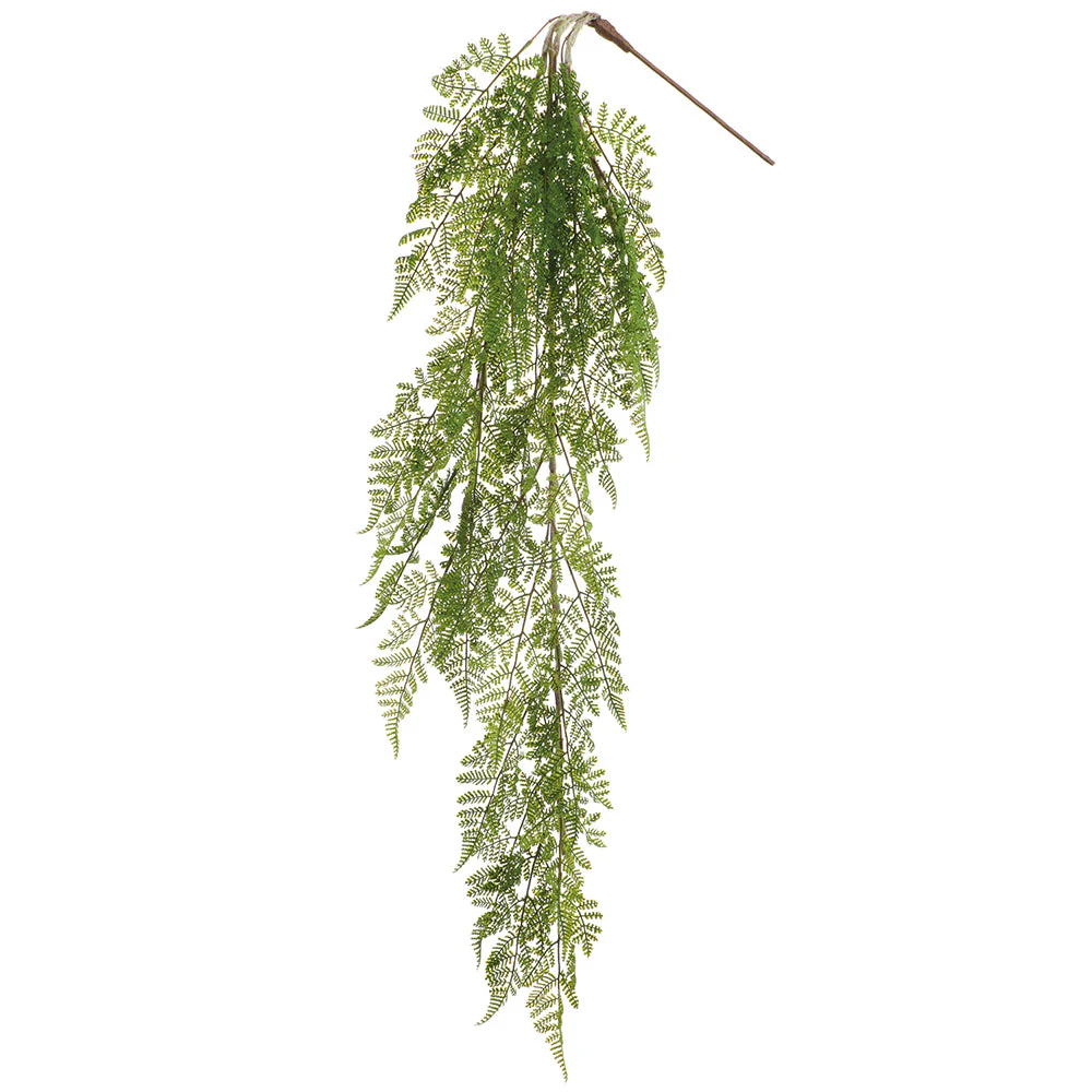 51" PE Soft-Touch Hanging Lace Fern Leaf Artificial Stem -Green (Pack of 6)