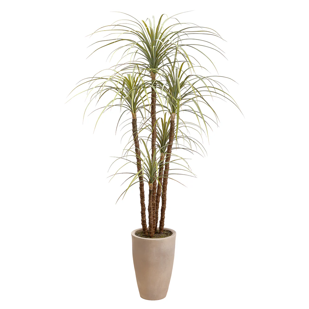 5'10" Silk Dracaena Tree w/Magnesium Oxide Pot -Green