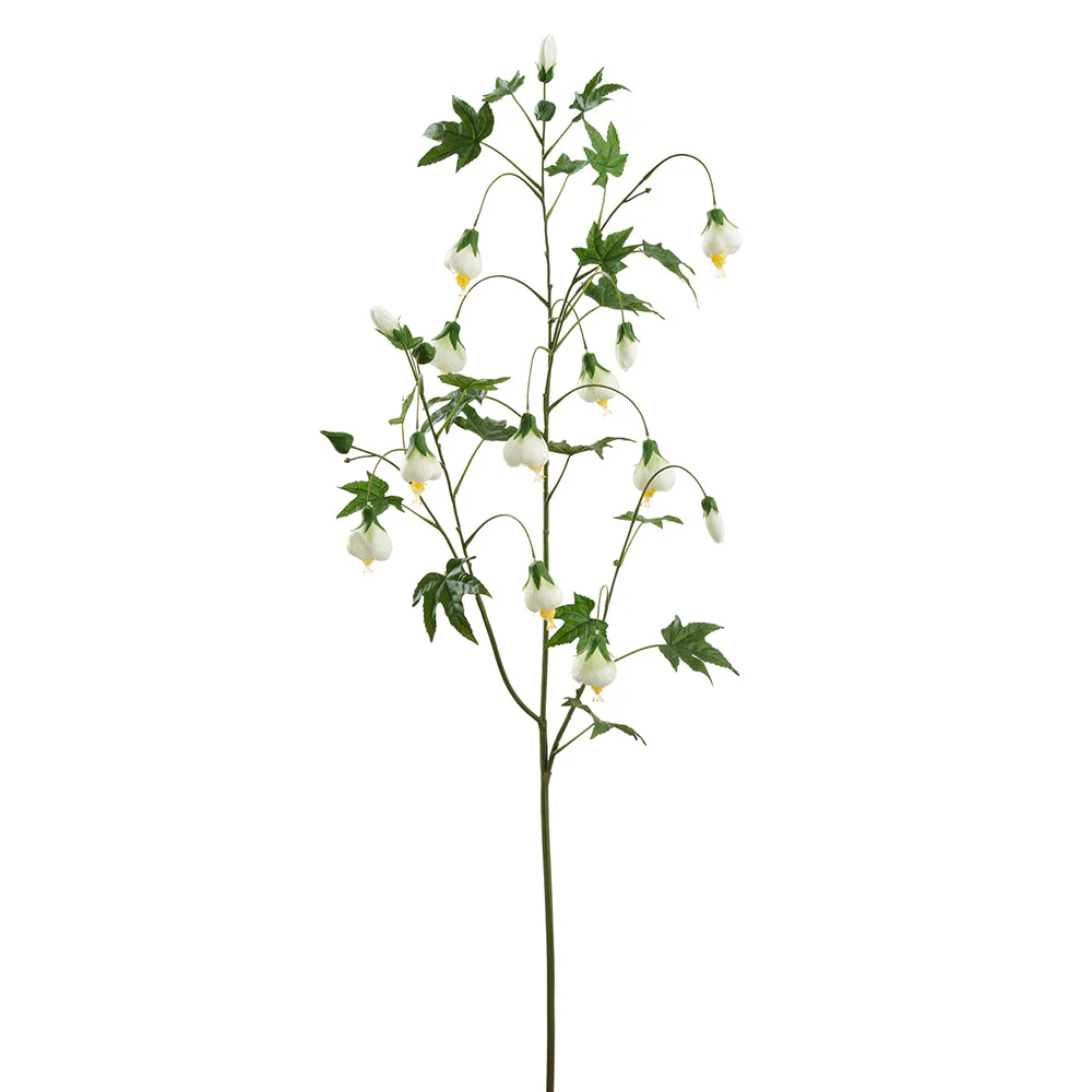 52.75" Abutilon Flowering Maple Silk Flower Stem -White (Pack of 6)
