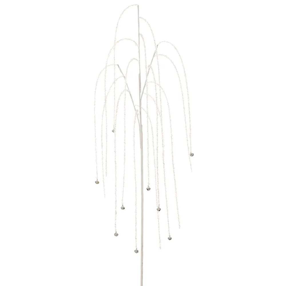 52" Beaded Hanging Artificial Teardrop Stem -Clear/Silver (Pack of 12)
