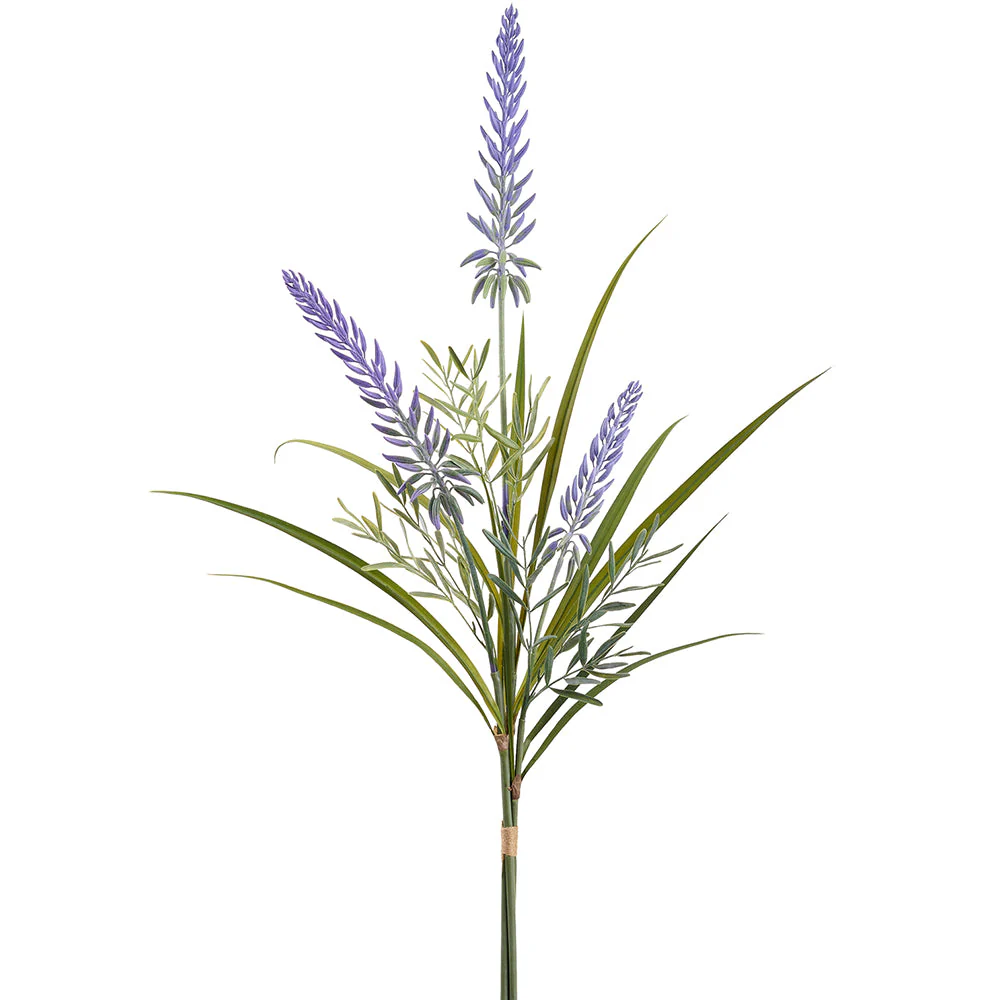 52" Hand-Wrapped Blooming Agave Artificial Flower Stem Bundle -Lavender/Purple (Pack of 6)