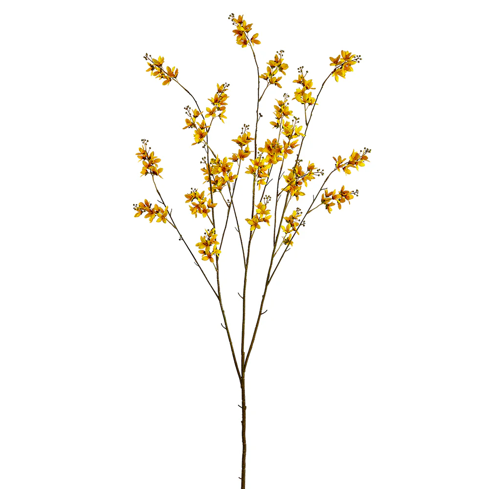 53" Silk Forsythia Blossom Flower Stem -Yellow (Pack of 6)