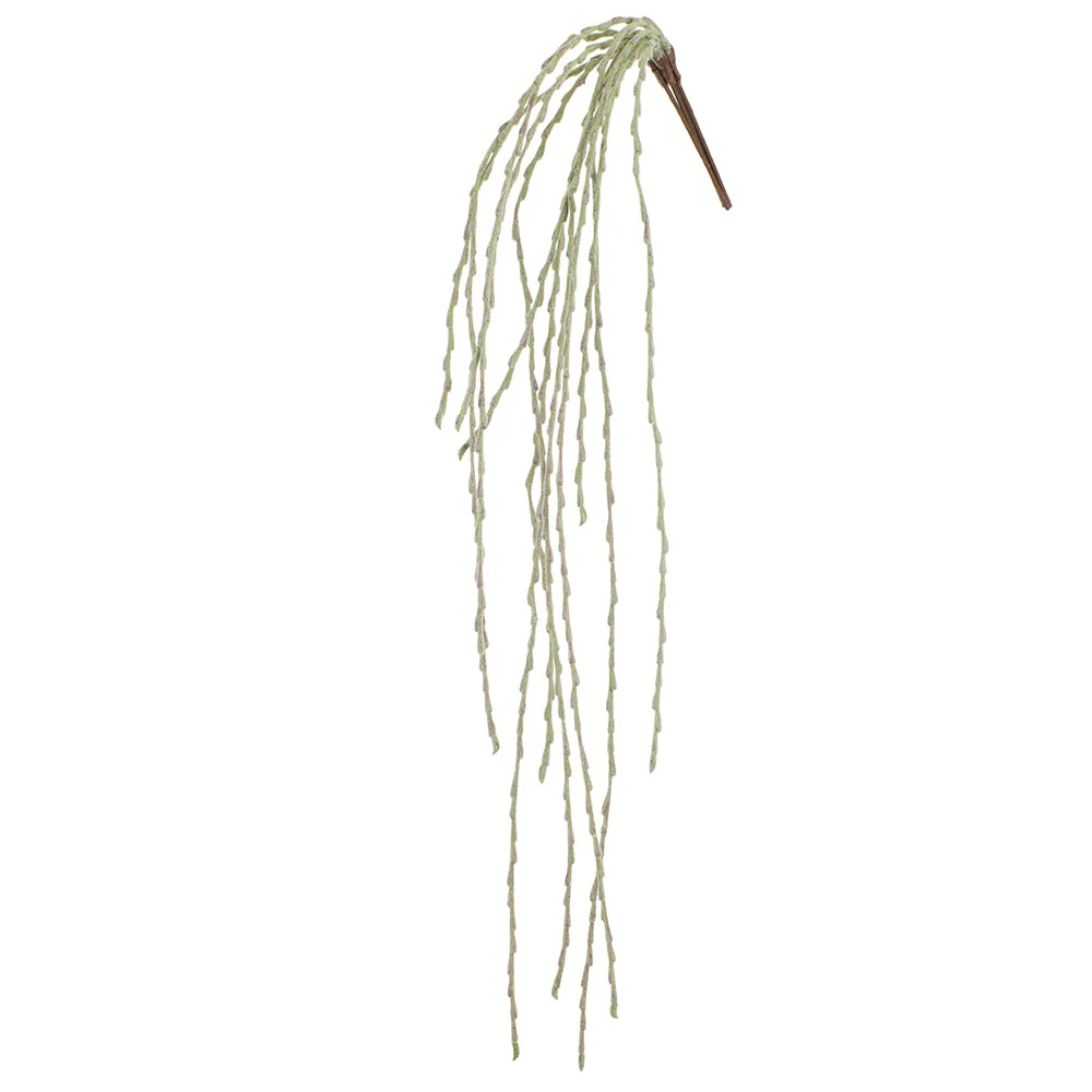 54" Hanging Flocked Root Artificial Plant -Gray/Green (Pack of 6)