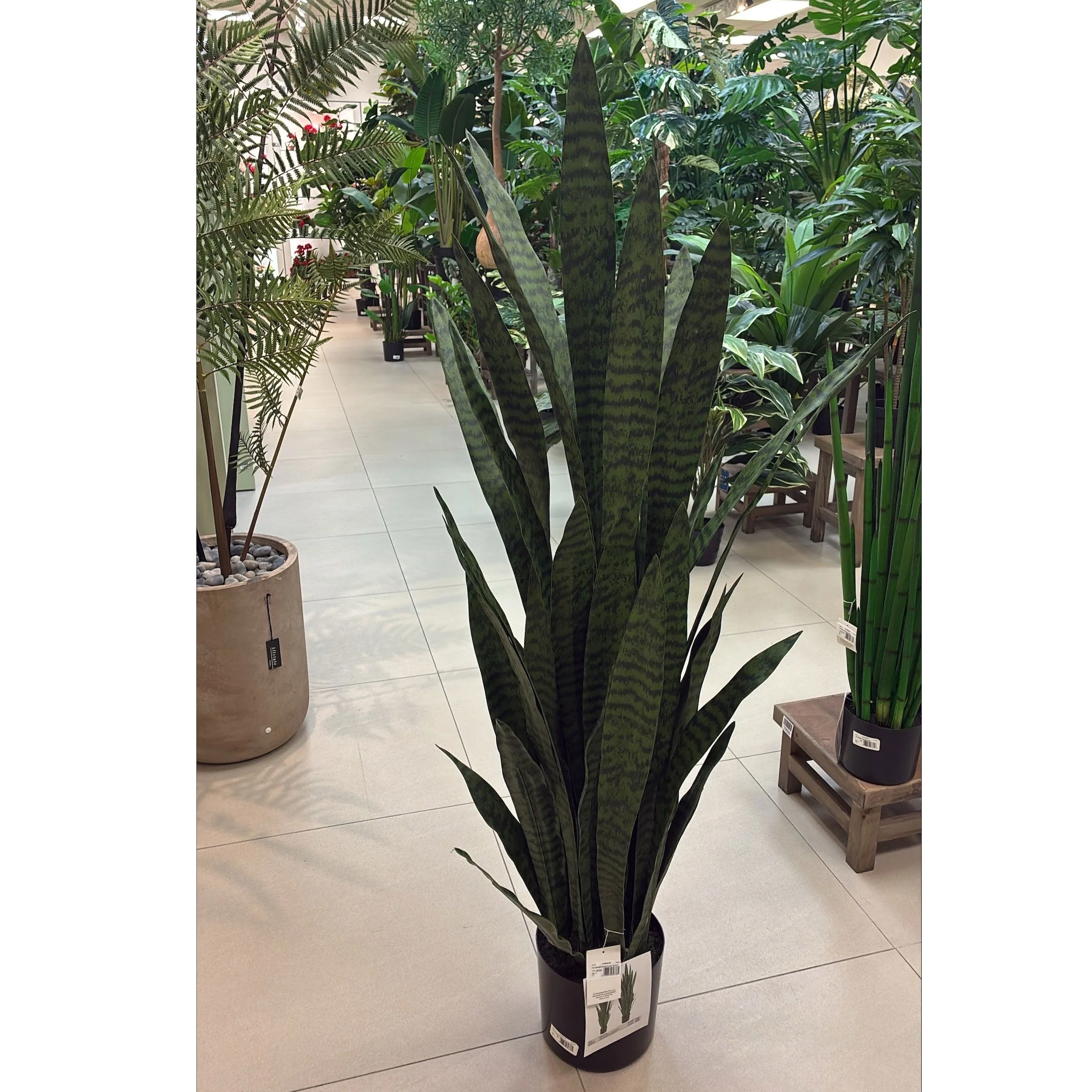 55" Sansevieria Snake Artificial Plant w/Pot -Green - Image 2