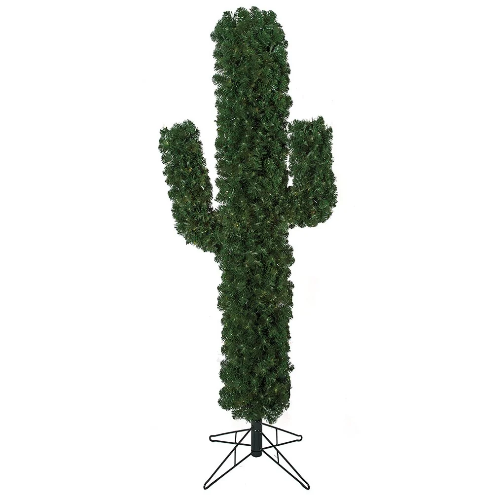 5'6" Cactus Artificial Christmas Tree, Unlit -Green