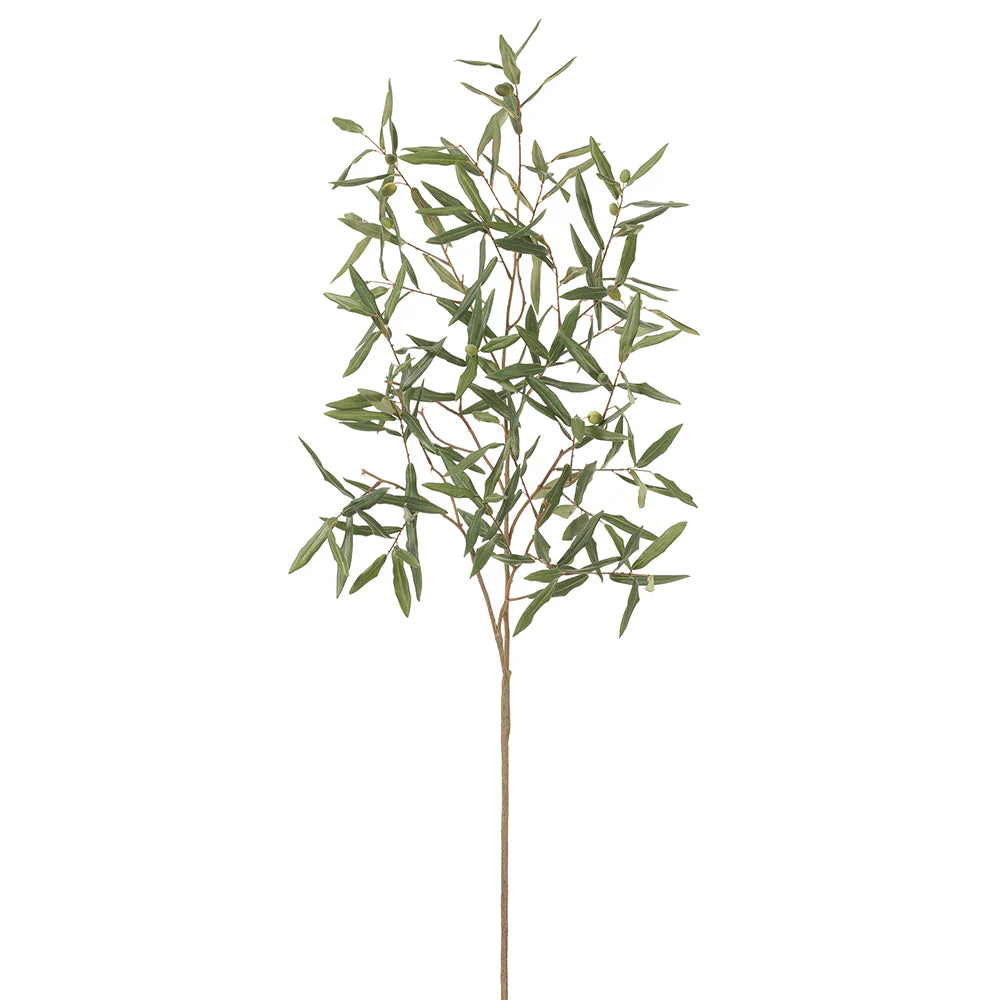 56" Silk Olive Leaf Branch Stem -Green (Pack of 4)