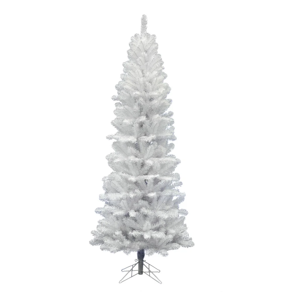 5'6"Hx28"W Pencil White Salem Pine Artificial Christmas Tree, Unlit -White