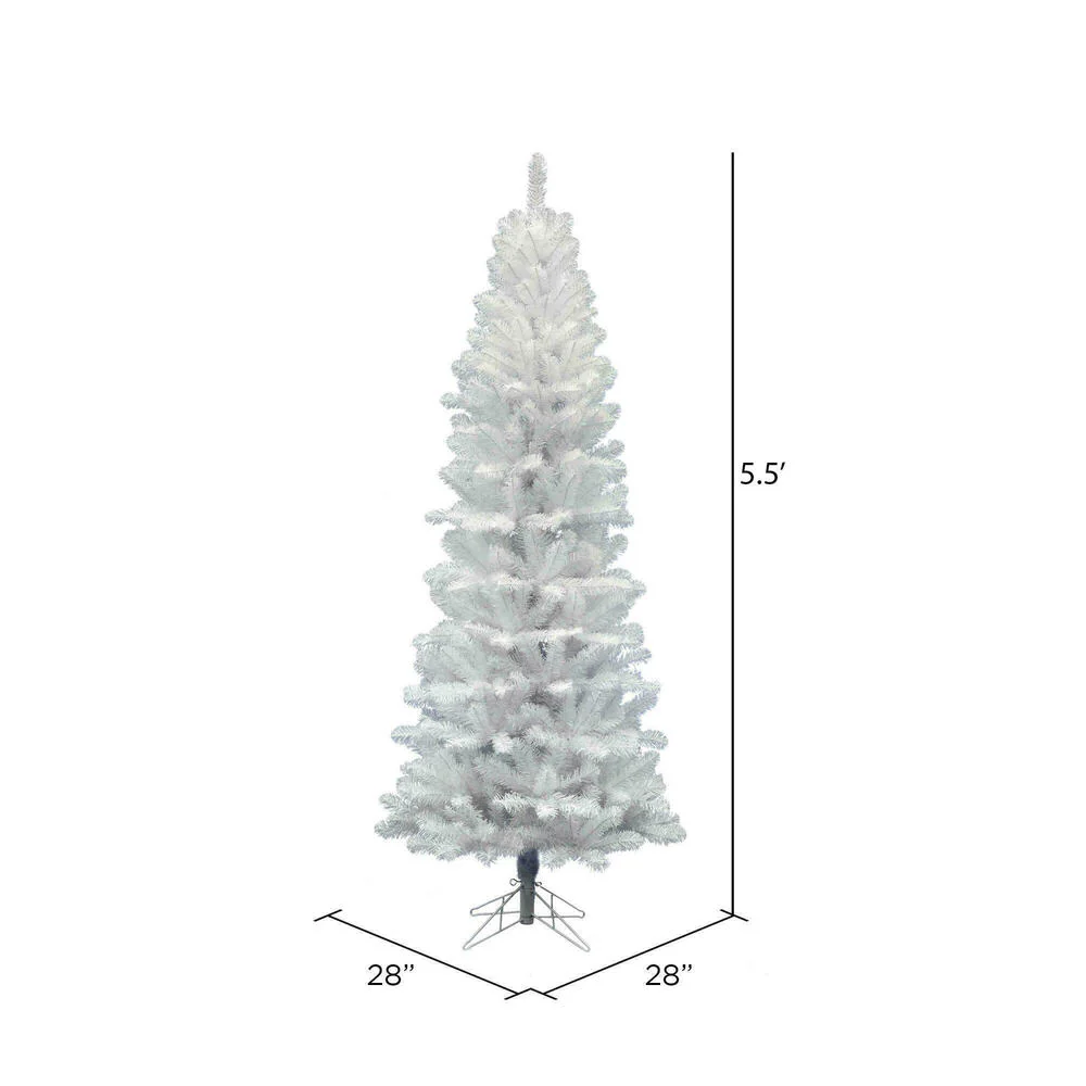 5'6"Hx28"W Pencil White Salem Pine Artificial Christmas Tree, Unlit -White - Image 3