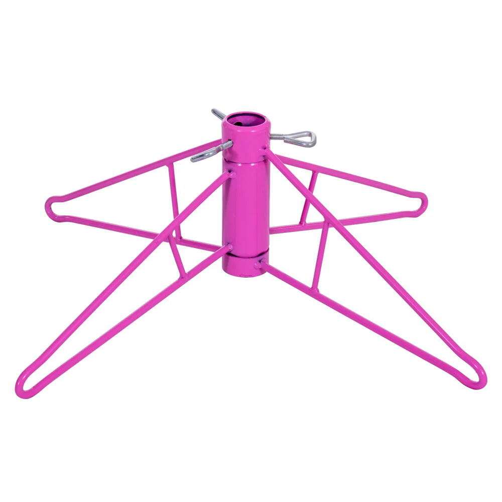 5'6"Hx30"W Fir Artificial Christmas Tree, LED Pre-Lit (Pink) -Hot Pink - Image 3