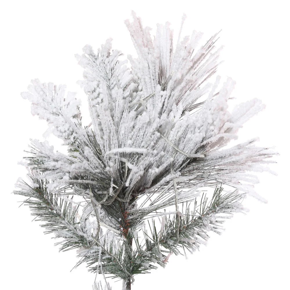 5'6"Hx36"W Flocked Slim Atka Pine Artificial Christmas Tree, Unlit -White - Image 2
