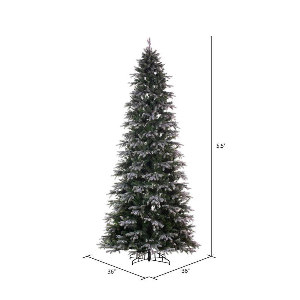 5'6"Hx36"W PE Frosted Slim Douglas Fir Artificial Christmas Tree, Unlit -Green - Image 3