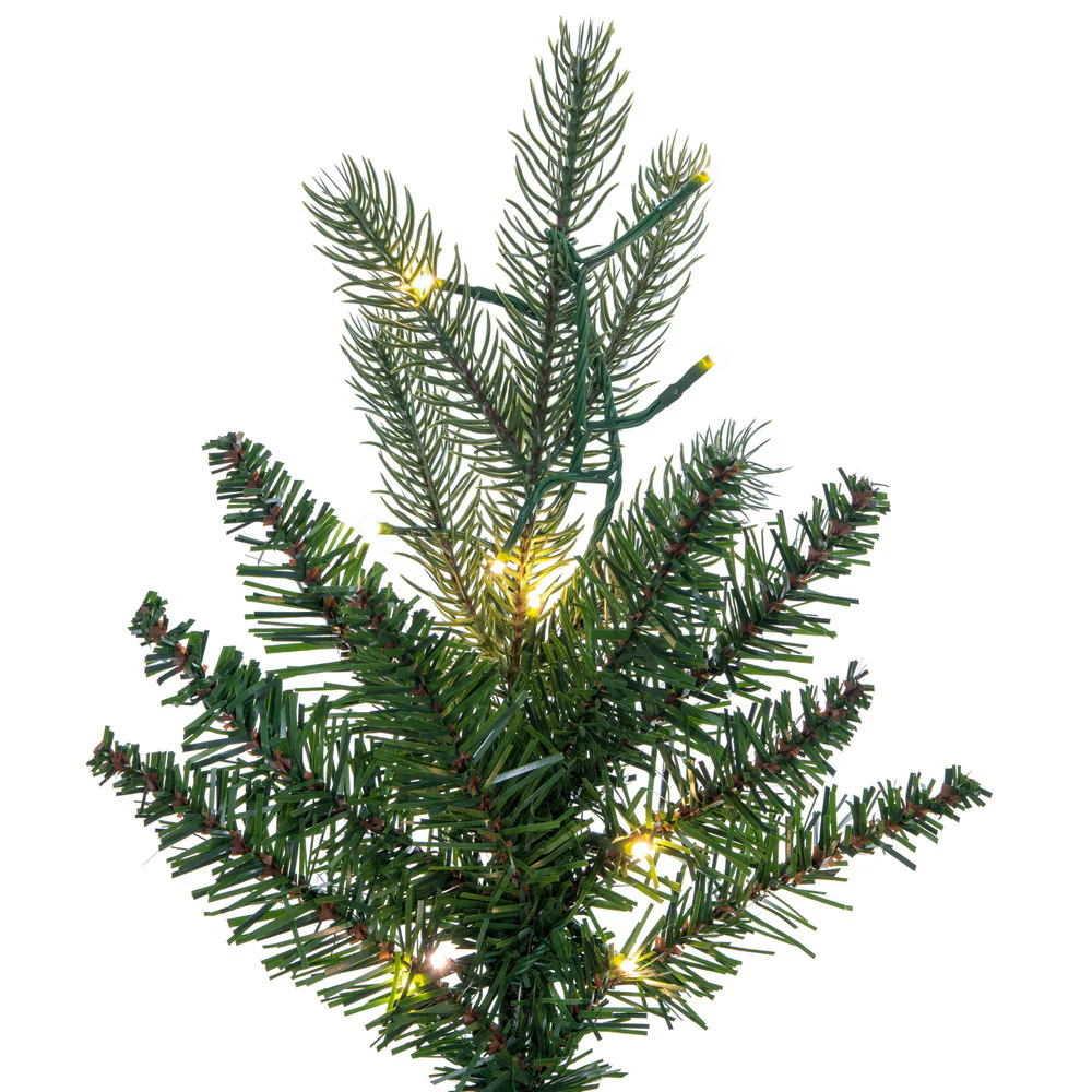 5'6"Hx36"W PE Slim Balsam Spruce Artificial Christmas Tree, Micro LED Pre-Lit (Multi-Mode) -Green - Image 2