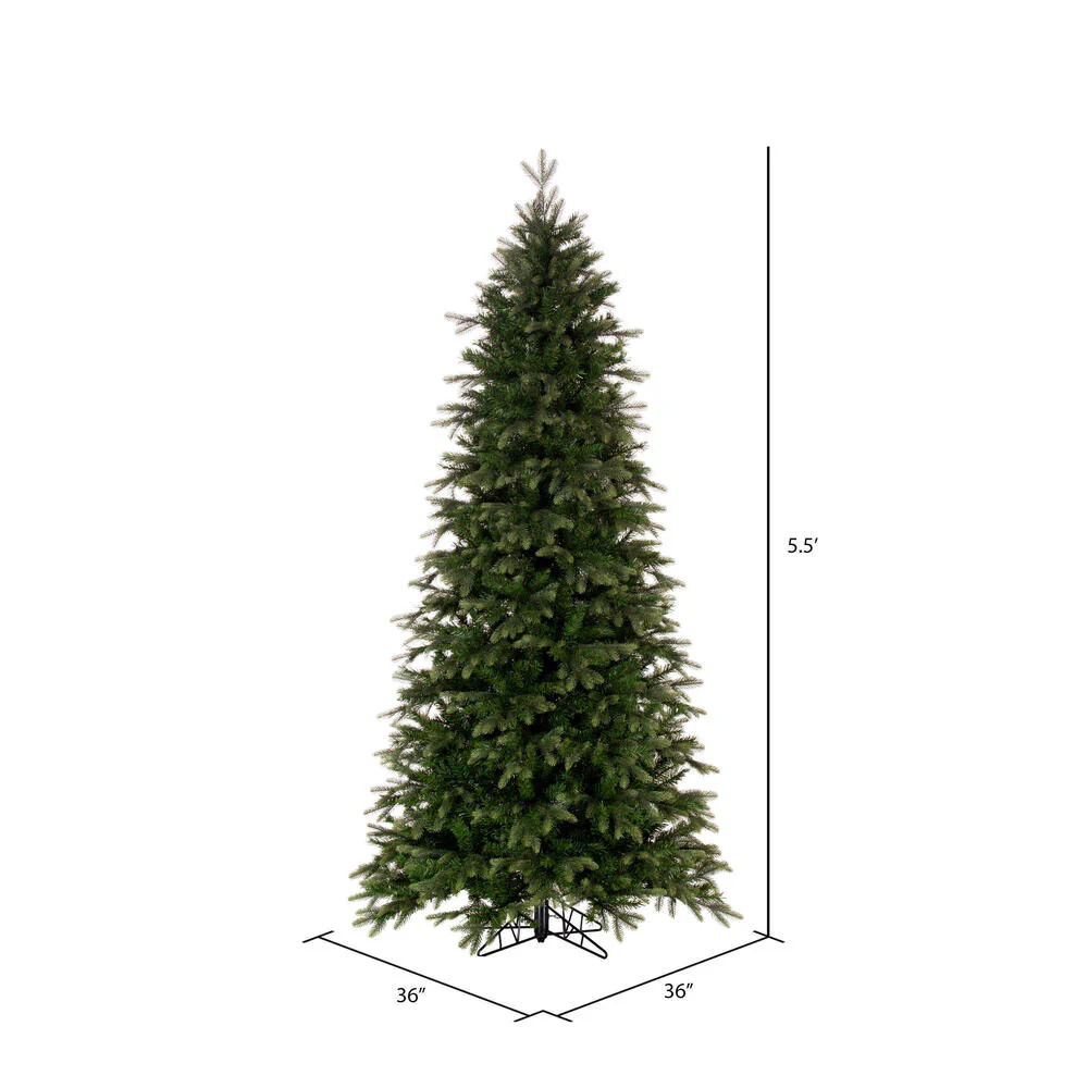 5'6"Hx36"W PE Slim Douglas Fir Artificial Christmas Tree, Unlit -Green - Image 3
