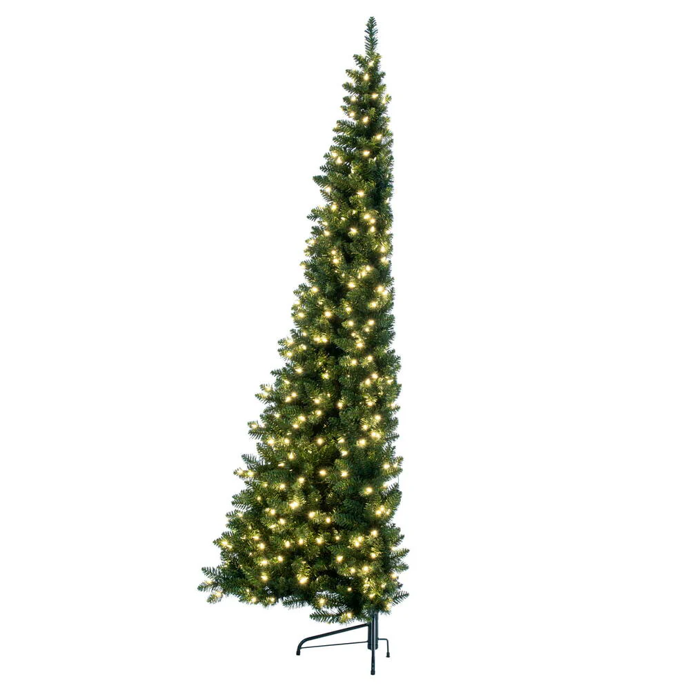 5'6"Hx37"W Half-Tree/Wall Chapel Pine Artificial Christmas Tree, LED Pre-Lit -Green - Image 4