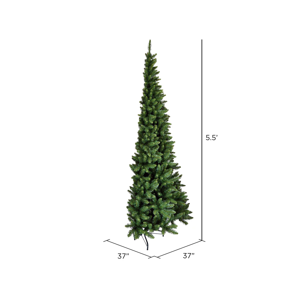 5'6"Hx37"W Half-Tree/Wall Chapel Pine Artificial Christmas Tree, Unlit -Green - Image 3