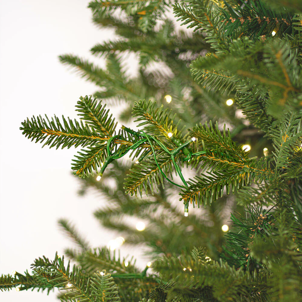 5'6"Hx38"W PE Slim Georgian Fraser Fir Artificial Christmas Tree, LED Pre-Lit -Green - Image 2