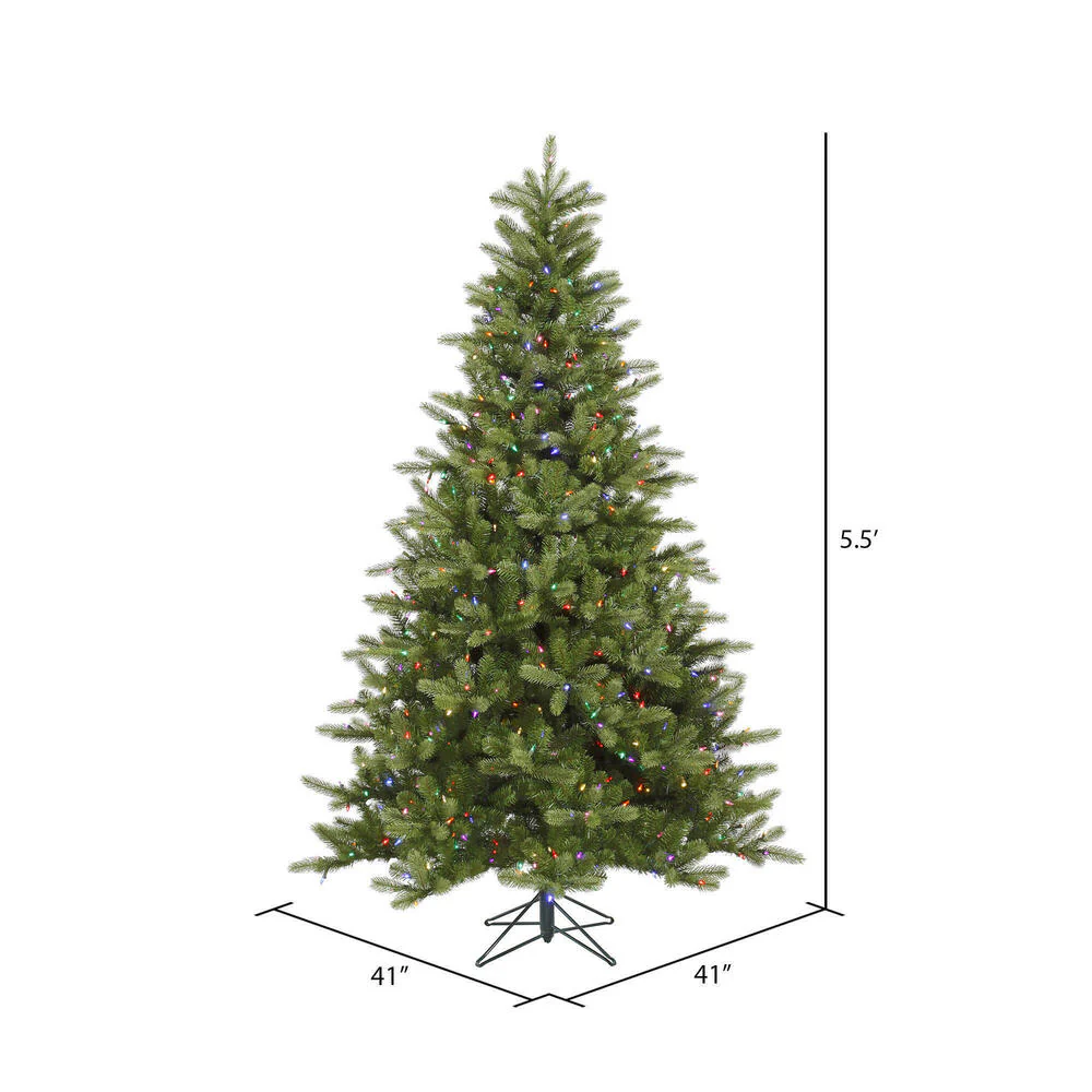 5'6"Hx41"W PE King Spruce Artificial Christmas Tree, LED Pre-Lit (Multicolor) -Green - Image 3