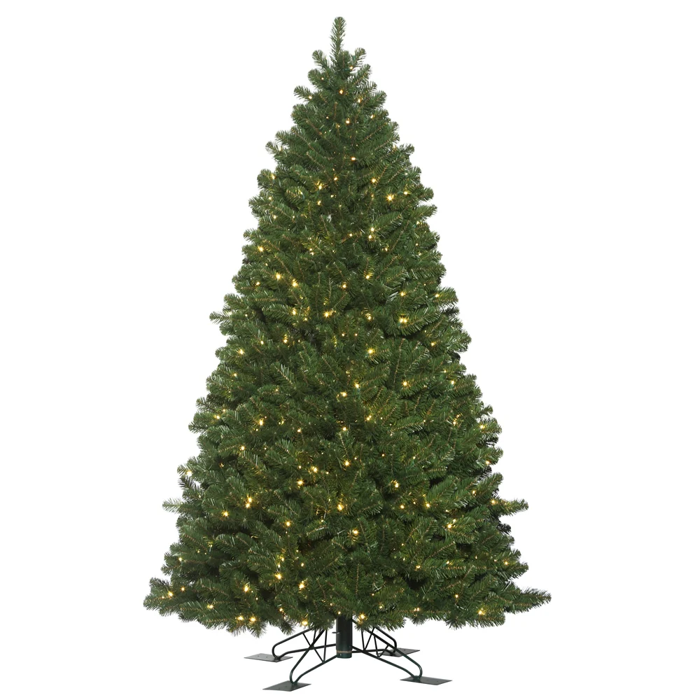 5'6"Hx44"W Outdoor UV-Resistant Oregon Fir Artificial Christmas Tree, LED Pre-Lit -Green