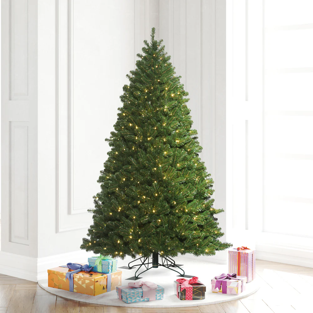 5'6"Hx44"W Outdoor UV-Resistant Oregon Fir Artificial Christmas Tree, LED Pre-Lit -Green - Image 2