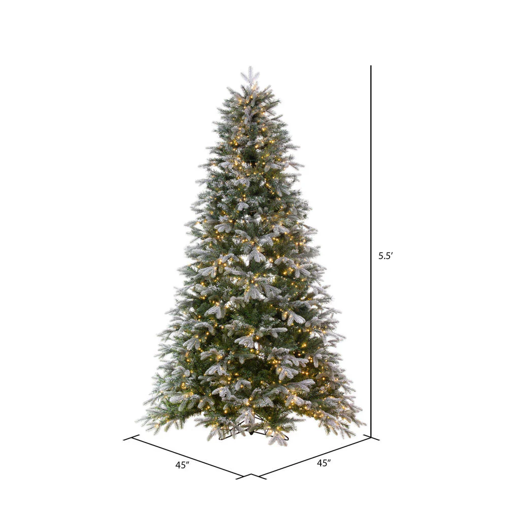 5'6"Hx45"W PE Frosted Douglas Fir Artificial Christmas Tree, Micro LED Pre-Lit -Green - Image 3