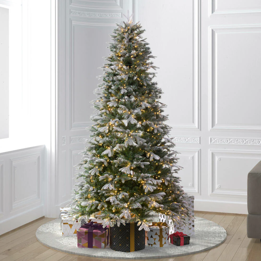 5'6"Hx45"W PE Frosted Douglas Fir Artificial Christmas Tree, Micro LED Pre-Lit -Green - Image 6
