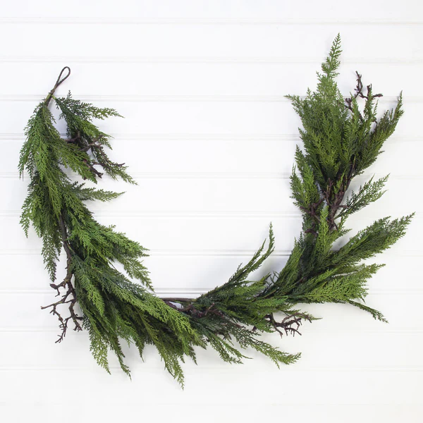 5'7" Cedar Twig Artificial Garland -Green (Pack of 2) - Image 2