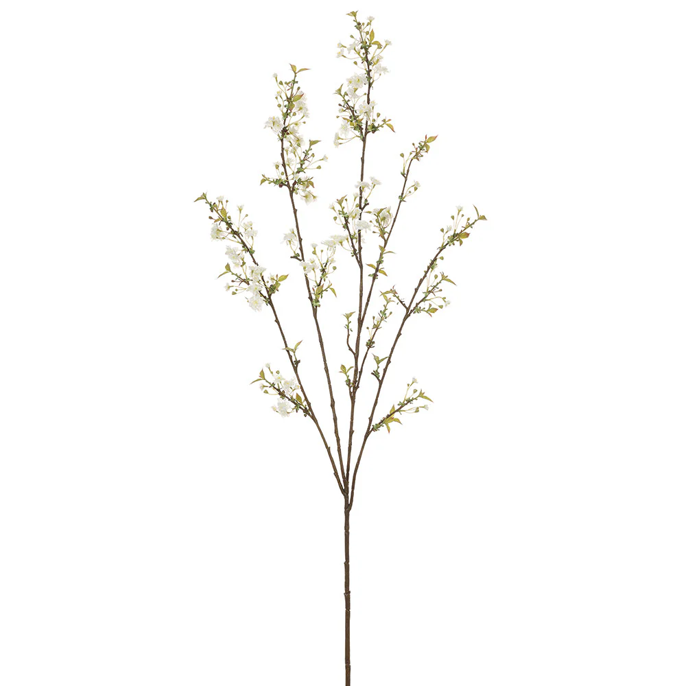 57" Sakura Blossom Silk Flower Stem -Cream (Pack of 4)