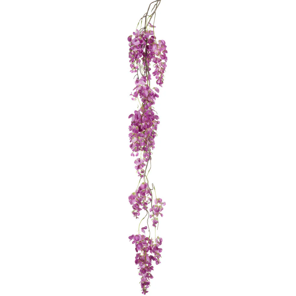 58" Hanging Wisteria Silk Flower Stem -Orchid (Pack of 6)